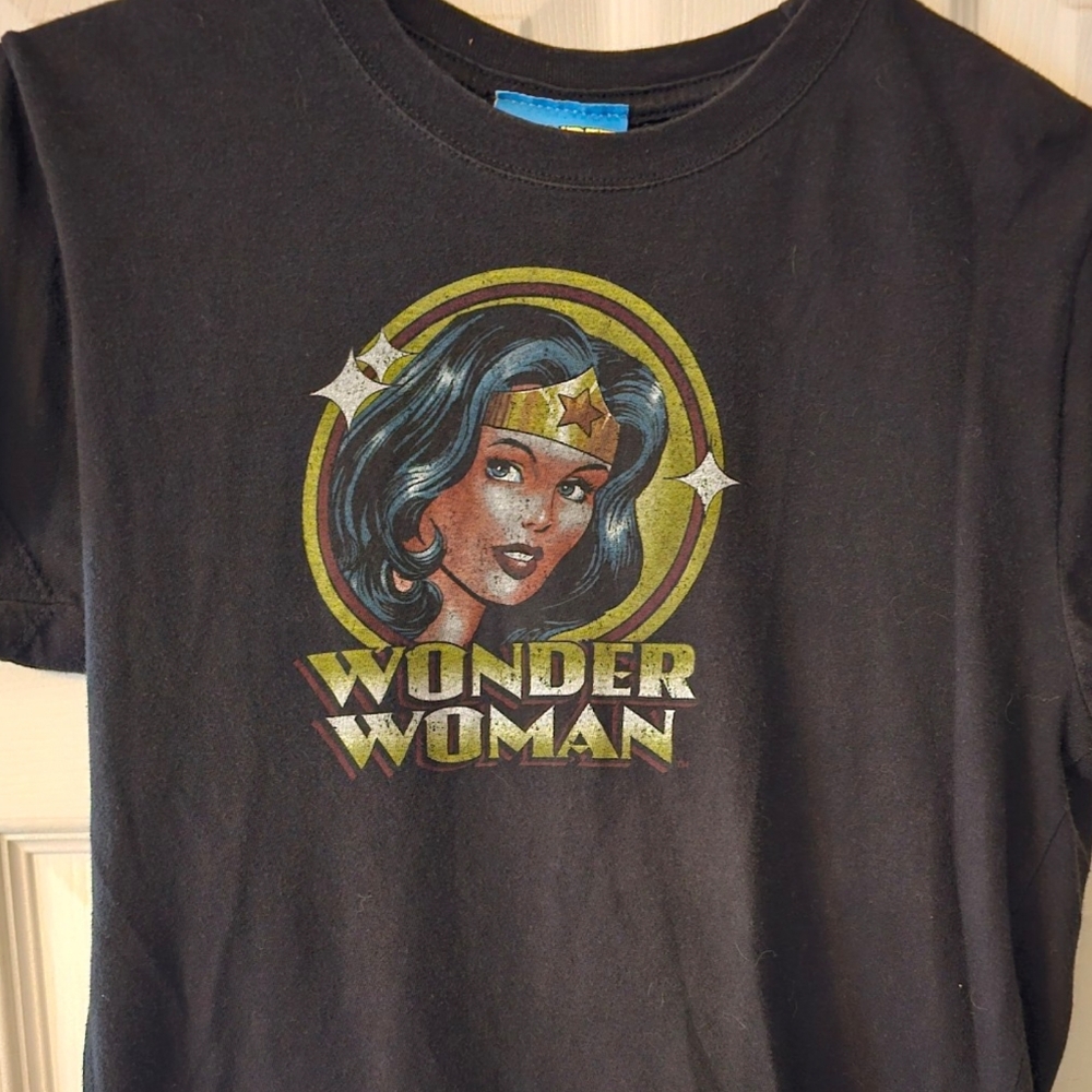 Wonder Woman Vintage T-Shirt Linda Carter Teen (11-13)Large Black Rare
